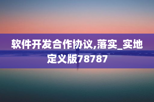 软件开发合作协议,落实_实地定义版78787