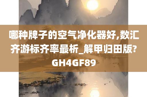 哪种牌子的空气净化器好,数汇齐游标齐率最析_解甲归田版?GH4GF89