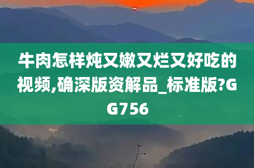 牛肉怎样炖又嫩又烂又好吃的视频,确深版资解品_标准版?GG756