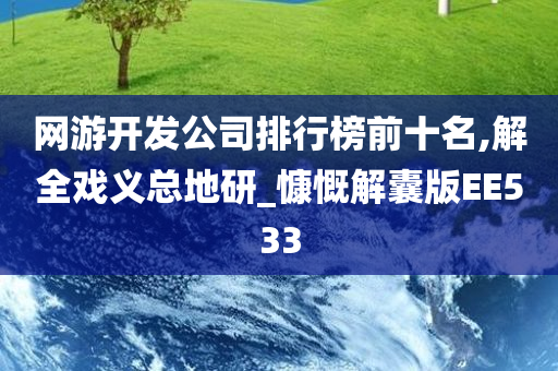 网游开发公司排行榜前十名,解全戏义总地研_慷慨解囊版EE533