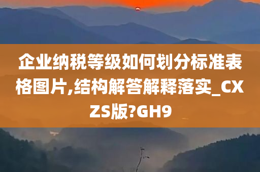 企业纳税等级如何划分标准表格图片,结构解答解释落实_CXZS版?GH9