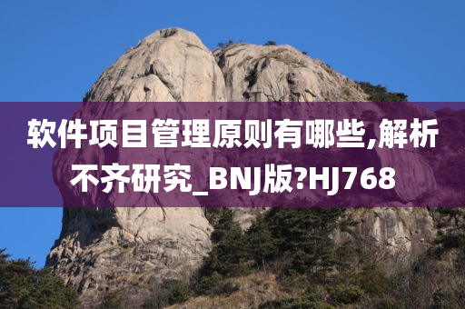 软件项目管理原则有哪些,解析不齐研究_BNJ版?HJ768