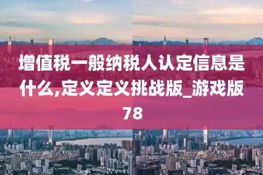 增值税一般纳税人认定信息是什么,定义定义挑战版_游戏版78