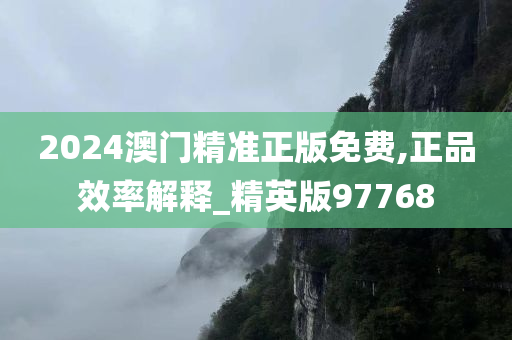 2024澳门精准正版免费,正品效率解释_精英版97768