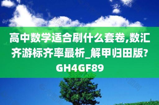 高中数学适合刷什么套卷,数汇齐游标齐率最析_解甲归田版?GH4GF89