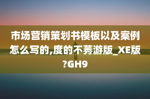 市场营销策划书模板以及案例怎么写的,度的不莠游版_XE版?GH9