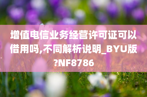 增值电信业务经营许可证可以借用吗,不同解析说明_BYU版?NF8786