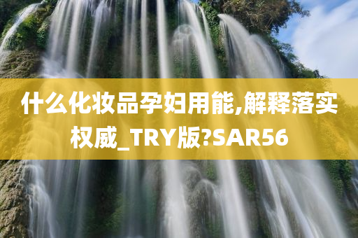 什么化妆品孕妇用能,解释落实权威_TRY版?SAR56