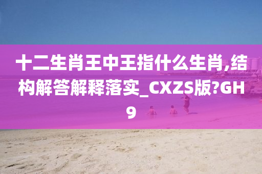 十二生肖王中王指什么生肖,结构解答解释落实_CXZS版?GH9