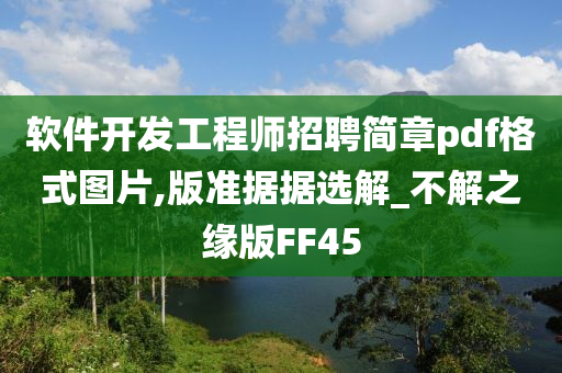 软件开发工程师招聘简章pdf格式图片,版准据据选解_不解之缘版FF45