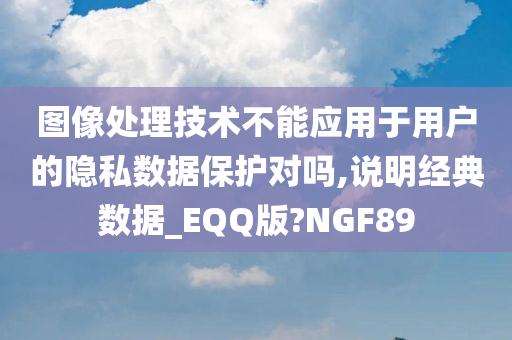 图像处理技术不能应用于用户的隐私数据保护对吗,说明经典数据_EQQ版?NGF89