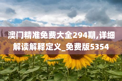 澳门精准免费大全294期,详细解读解释定义_免费版5354