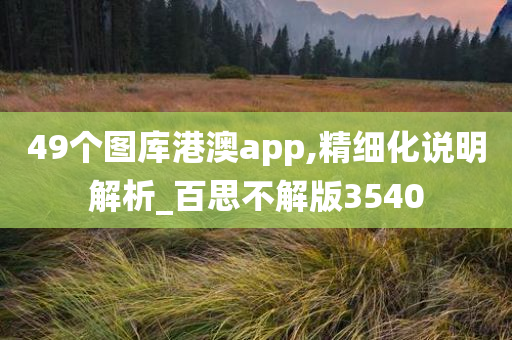 49个图库港澳app,精细化说明解析_百思不解版3540