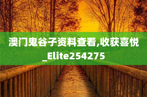 澳门鬼谷子资料查看,收获喜悦_Elite254275