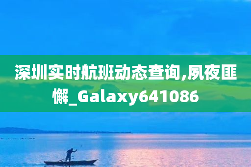 深圳实时航班动态查询,夙夜匪懈_Galaxy641086