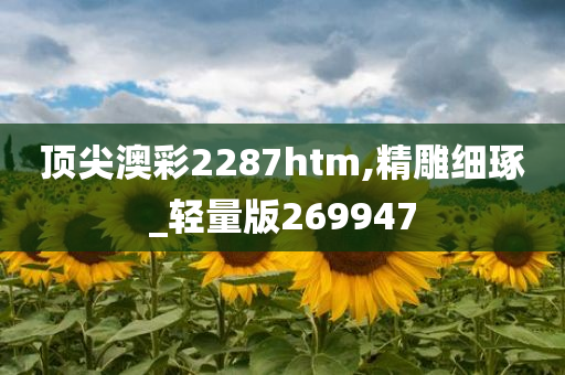 顶尖澳彩2287htm,精雕细琢_轻量版269947