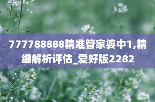 777788888精准管家婆中1,精细解析评估_爱好版2282