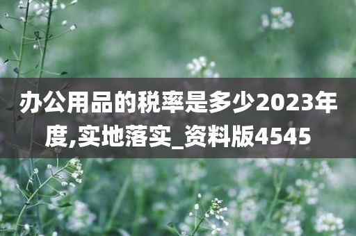 办公用品的税率是多少2023年度,实地落实_资料版4545