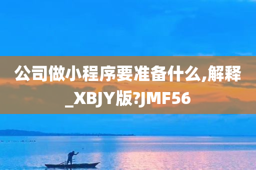 公司做小程序要准备什么,解释_XBJY版?JMF56