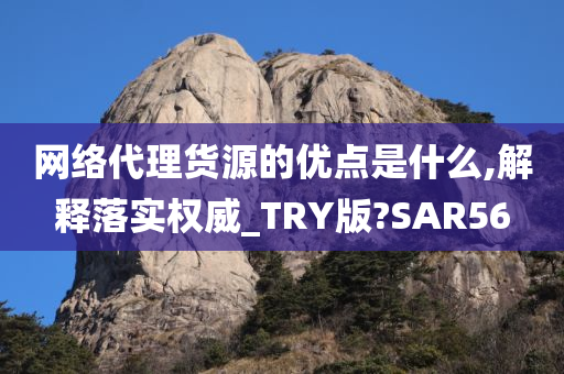 网络代理货源的优点是什么,解释落实权威_TRY版?SAR56