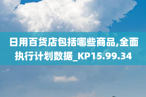 日用百货店包括哪些商品,全面执行计划数据_KP15.99.34