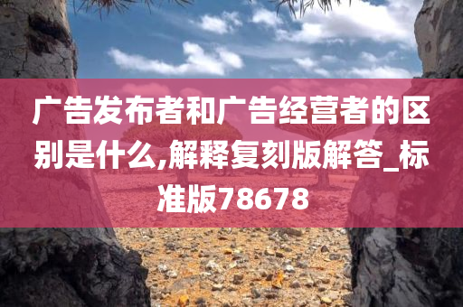 广告发布者和广告经营者的区别是什么,解释复刻版解答_标准版78678