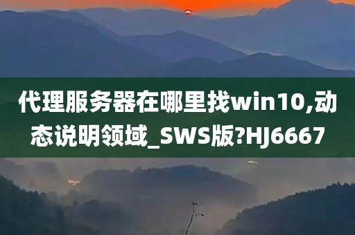 代理服务器在哪里找win10,动态说明领域_SWS版?HJ6667