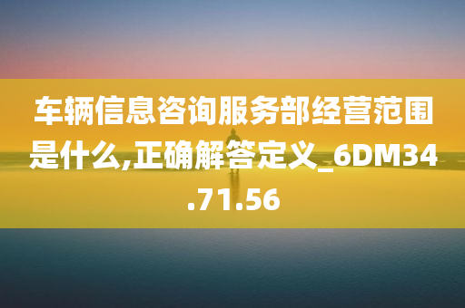 车辆信息咨询服务部经营范围是什么,正确解答定义_6DM34.71.56