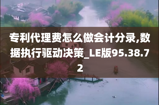 专利代理费怎么做会计分录,数据执行驱动决策_LE版95.38.72