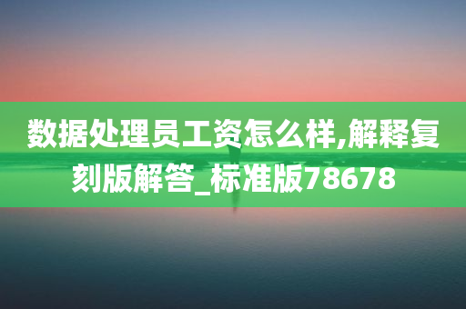 数据处理员工资怎么样,解释复刻版解答_标准版78678