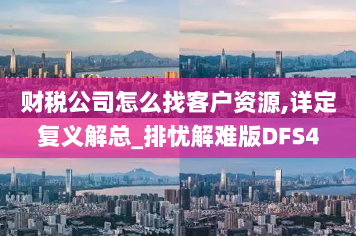 财税公司怎么找客户资源,详定复义解总_排忧解难版DFS4