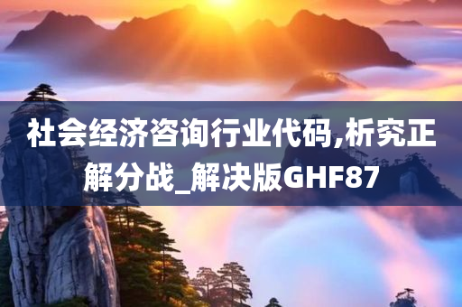 社会经济咨询行业代码,析究正解分战_解决版GHF87