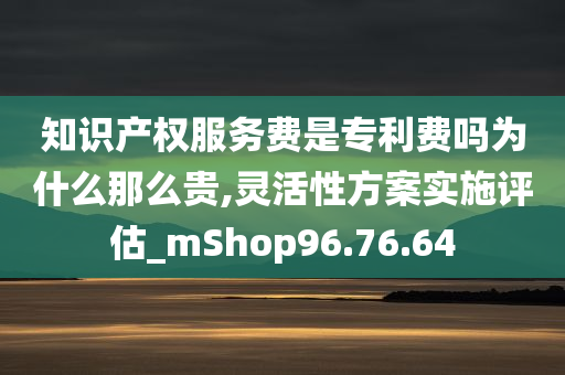 知识产权服务费是专利费吗为什么那么贵,灵活性方案实施评估_mShop96.76.64