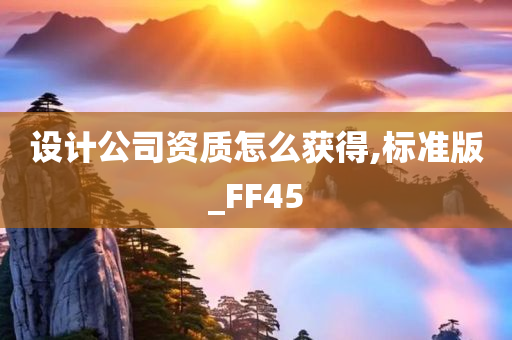 设计公司资质怎么获得,标准版_FF45