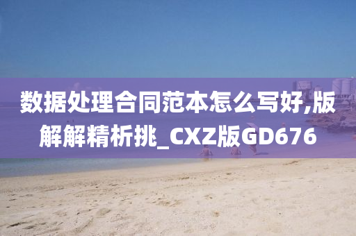 数据处理合同范本怎么写好,版解解精析挑_CXZ版GD676