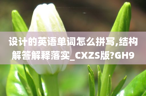 设计的英语单词怎么拼写,结构解答解释落实_CXZS版?GH9