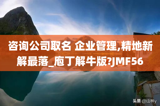 咨询公司取名 企业管理,精地新解最落_庖丁解牛版?JMF56