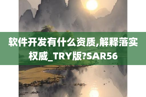 软件开发有什么资质,解释落实权威_TRY版?SAR56