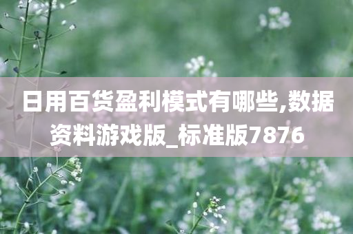 日用百货盈利模式有哪些,数据资料游戏版_标准版7876