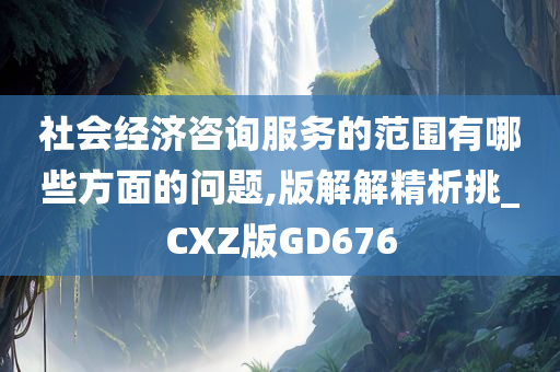 社会经济咨询服务的范围有哪些方面的问题,版解解精析挑_CXZ版GD676