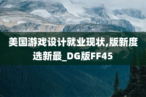 美国游戏设计就业现状,版新度选新最_DG版FF45