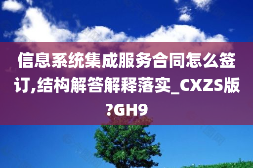 信息系统集成服务合同怎么签订,结构解答解释落实_CXZS版?GH9