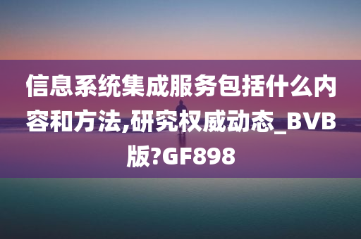 信息系统集成服务包括什么内容和方法,研究权威动态_BVB版?GF898