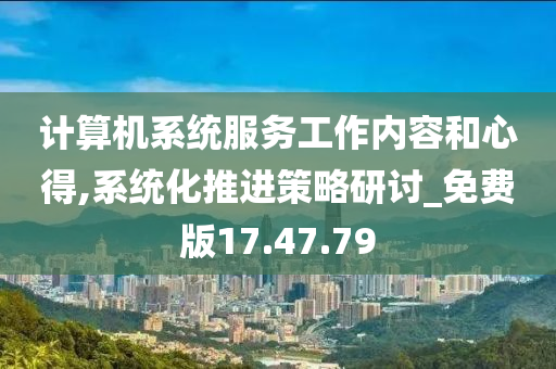 计算机系统服务工作内容和心得,系统化推进策略研讨_免费版17.47.79