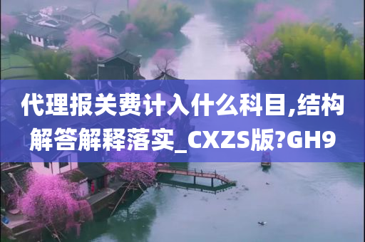 代理报关费计入什么科目,结构解答解释落实_CXZS版?GH9