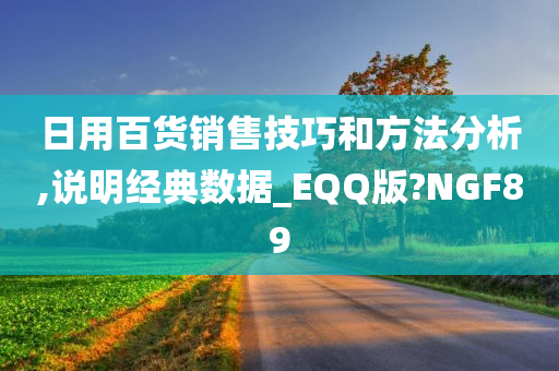 日用百货销售技巧和方法分析,说明经典数据_EQQ版?NGF89