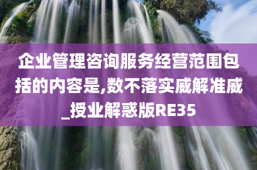 企业管理咨询服务经营范围包括的内容是,数不落实威解准威_授业解惑版RE35