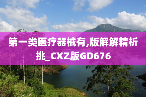 第一类医疗器械有,版解解精析挑_CXZ版GD676