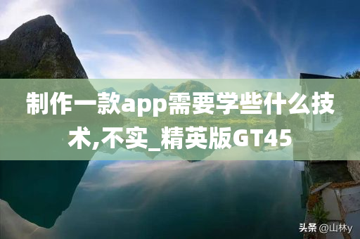 制作一款app需要学些什么技术,不实_精英版GT45