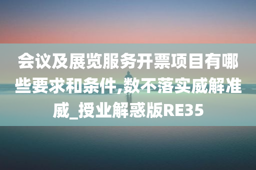 会议及展览服务开票项目有哪些要求和条件,数不落实威解准威_授业解惑版RE35